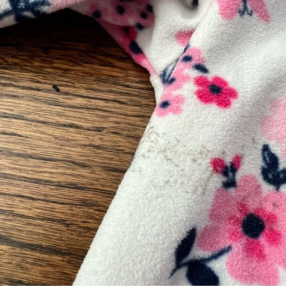 🍭4/$20 Little Me Floral Fleece Zip Footie Pajamas for Baby Girl - 12 months